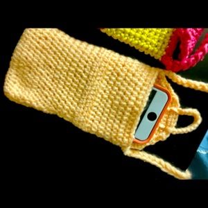 Handmade crochet cell phone purse